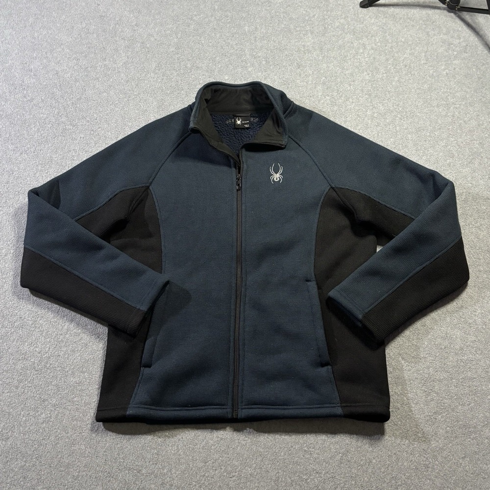 Spyder Stellar Men's Medium Full Zip Waffle Grid Fleece Sherpa Lined Jacket